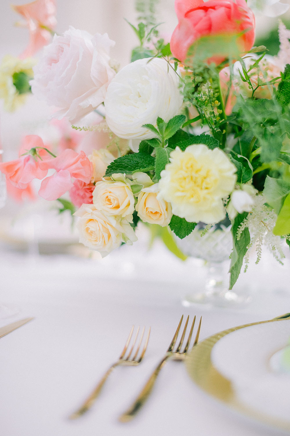 wedding flower on the table